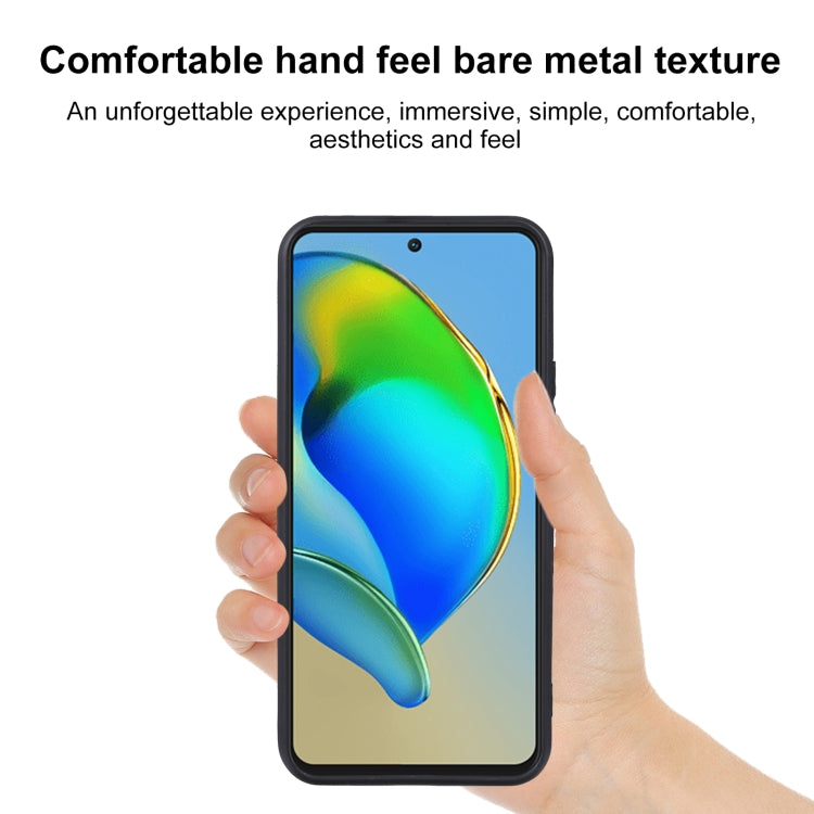 TPU phone case with textured sides; hands holding a phone with screen on