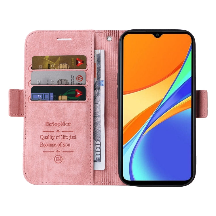 Pink leather wallet phone case with card slots and front cover