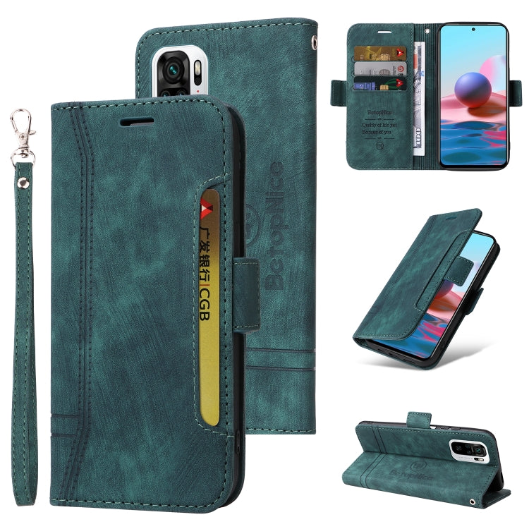 Green leather dual-side buckle phone case with wrist strap, card slot, and folding stand