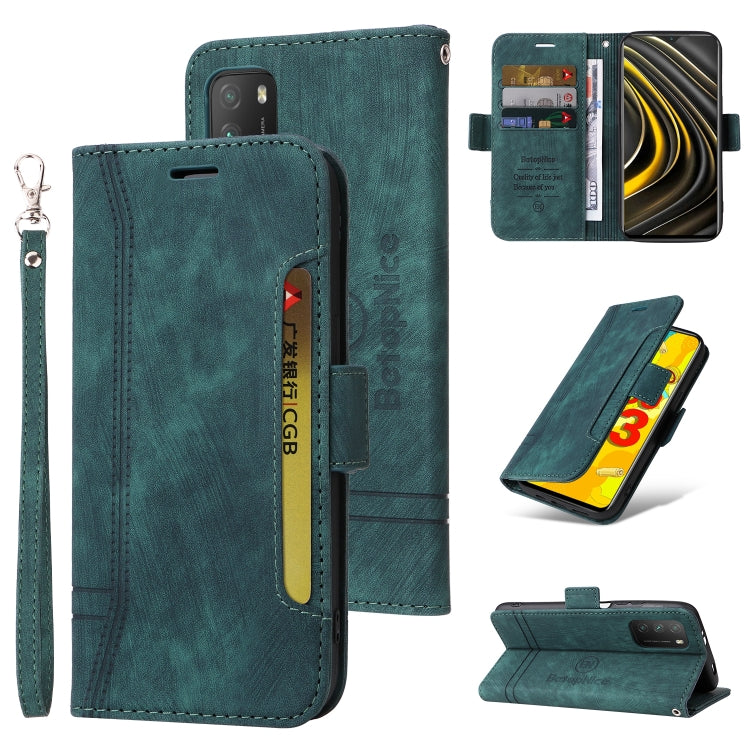 Teal leather dual-side buckle phone case with card slots and key ring