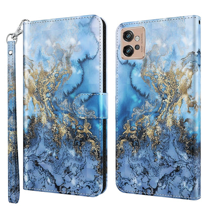 Light blue phone case with gold marbled swirls, flip wallet design and wrist strap.