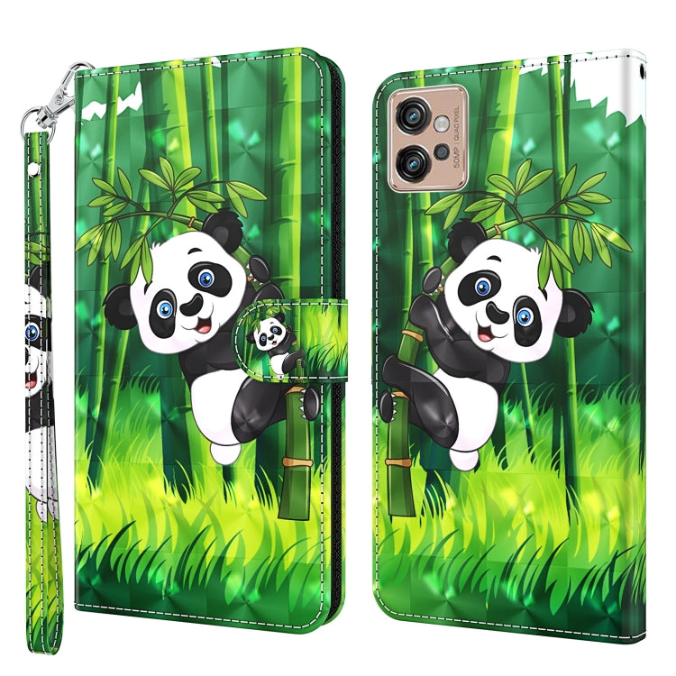 Flip phone case with panda couple in bamboo forest, green scenery with wrist strap