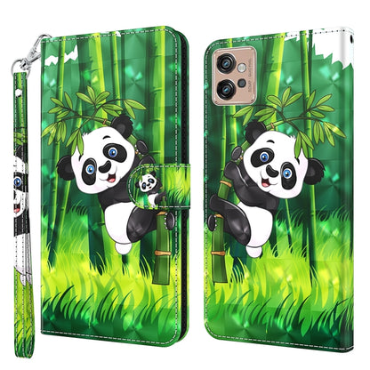 Flip phone case with panda couple in bamboo forest, green scenery with wrist strap