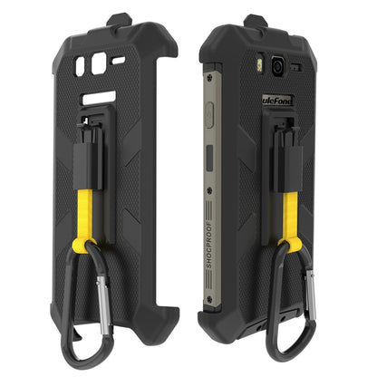 Ulefone Armor 20WT rugged phone back clip case with carabiner, dark gray and yellow
