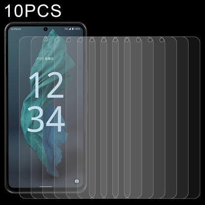 10-pack clear tempered glass screen protector film over a smartphone display