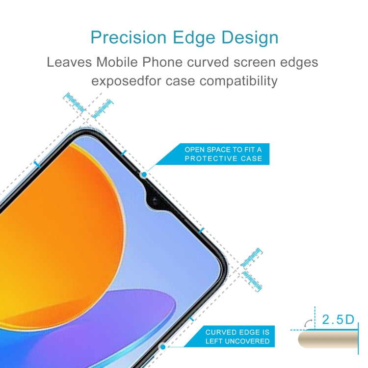 Tempered glass screen protector film with precision-cut edges for curved phone screens