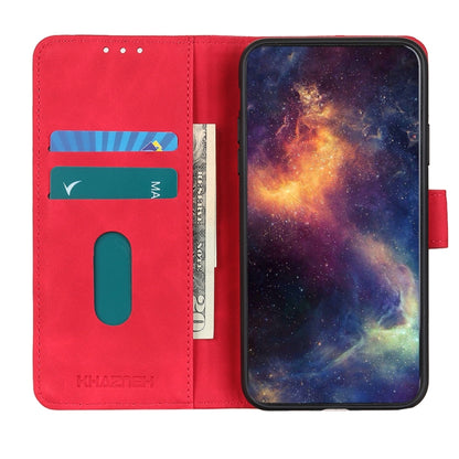 Red flip phone case in leather with open card slots and protective TPU cover for Xiaomi Poco