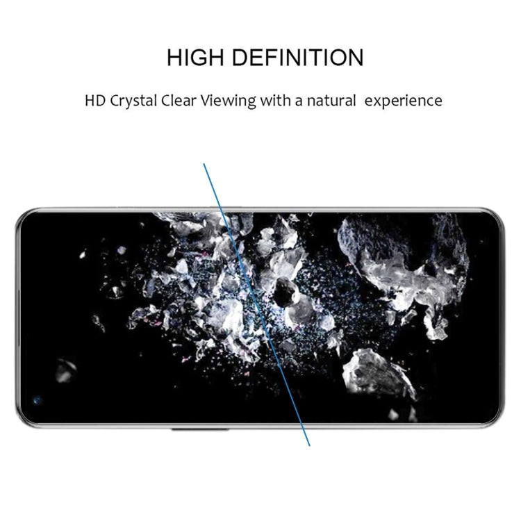 Curved tempered glass screen protector film showing clear edge fit across display