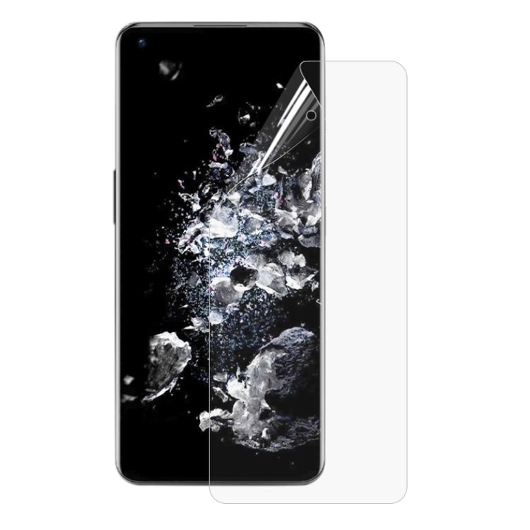 Transparent screen protector film with cutout on smartphone display, full coverage