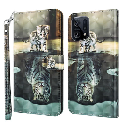 Phone case with cat and zebra reflection print on beige and green, folio with camera cutout