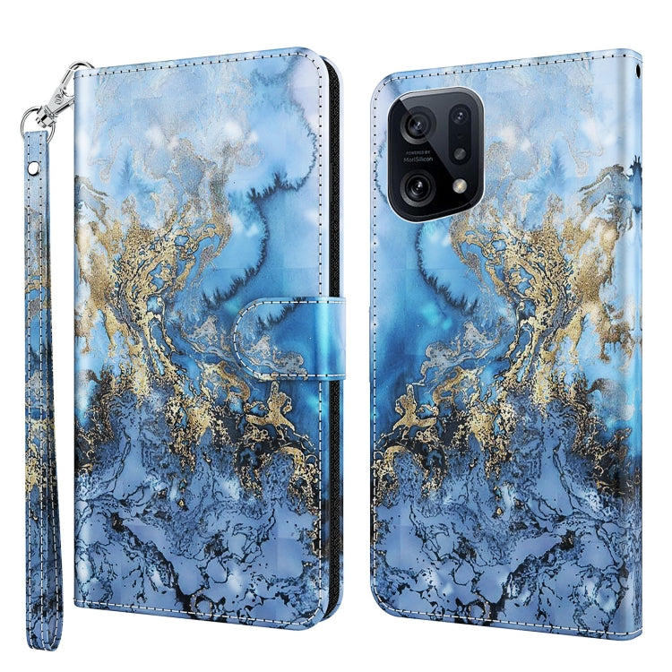 Phone case with blue textured marble look and gold filigree swirl pattern, folio with strap