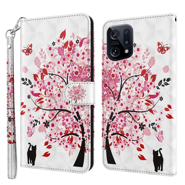 White phone case with pink tree and red cat graphics, wrist strap, dual camera cutouts.