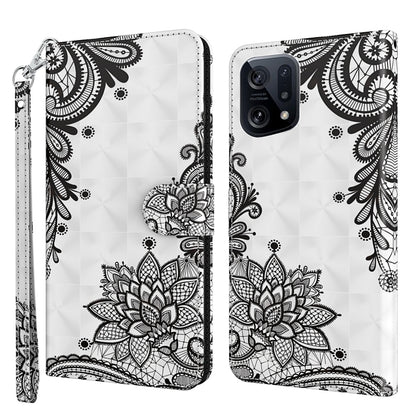 White phone case with black floral mandala design, wrist strap, dual camera cutouts.