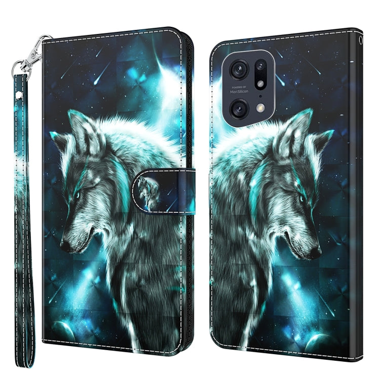 Dark phone case with blue glowing wolf print, wrist strap, dual camera cutouts.