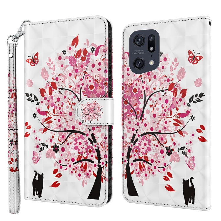 Phone case with floral tree print, cat silhouettes, and zipper wrist strap