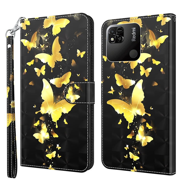 Patterned phone case with folio and wrist strap, yellow butterflies scattered on dark background.