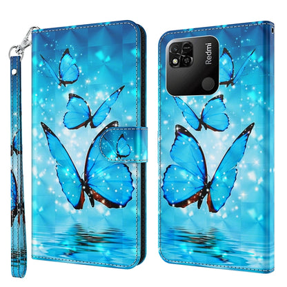 Blue folio phone case with large blue butterflies and sparkly background, zipper strap.