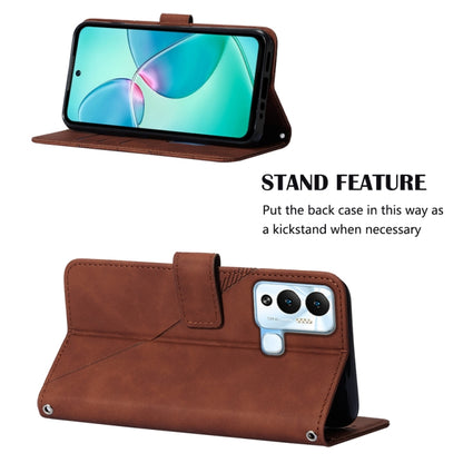 Brown flip leather phone case with front stand feature and phone mount
