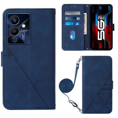 Blue 3D embossed flip leather phone wallet case with crossbody strap and card slots