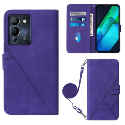 Purple flip leather phone wallet case, 3D embossed with crossbody strap and card holders
