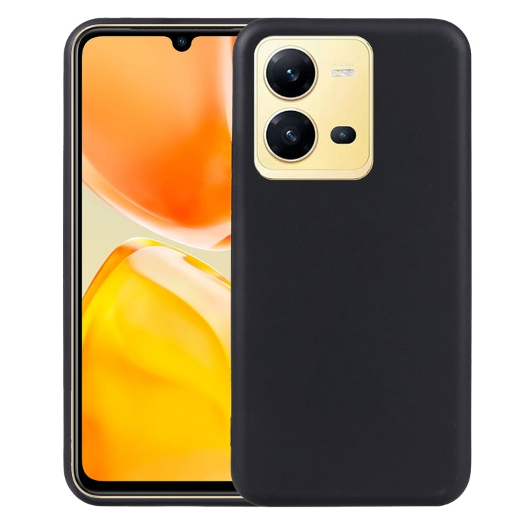 TPU phone case, matte black with dual camera cutout and raised edges