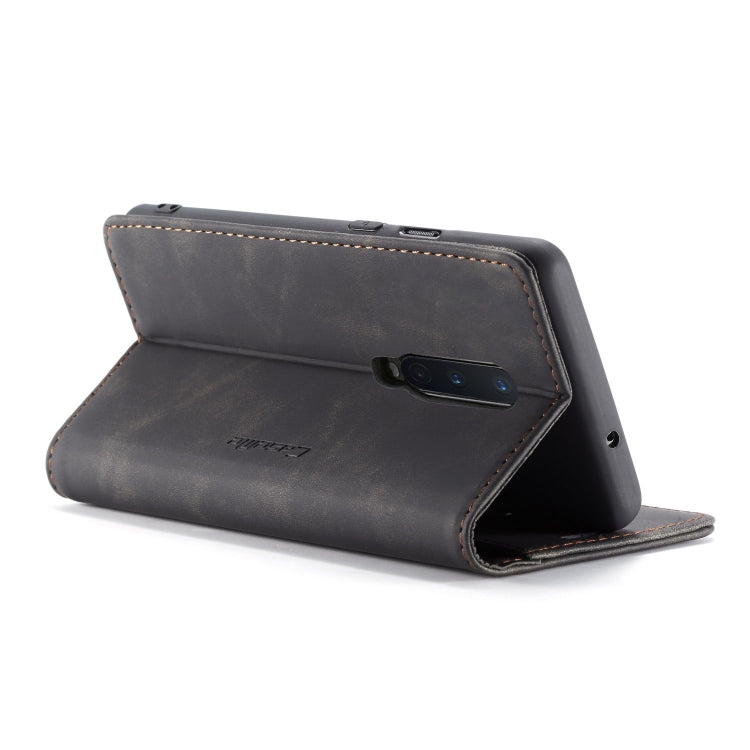 Leather flip phone case with stand angle and card holder, dark gray