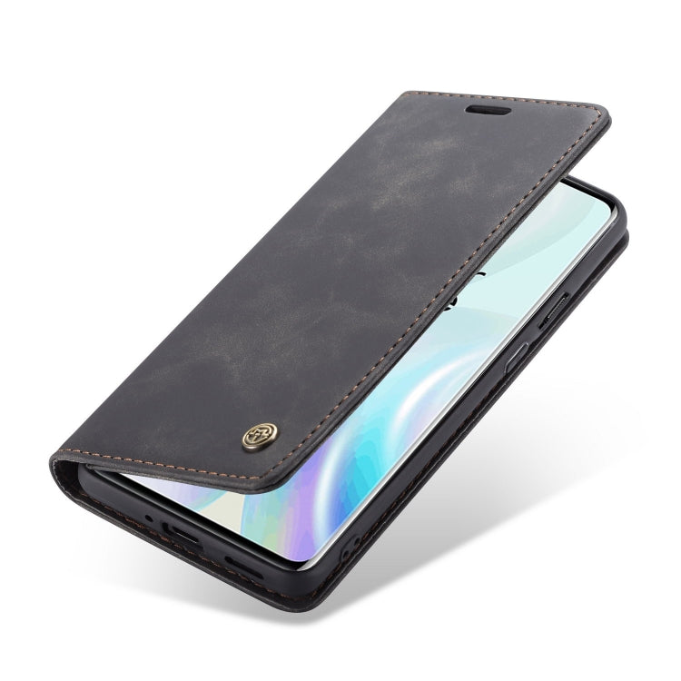 Leather flip phone case with stand, dark gray, full cover front