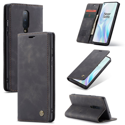 Leather wallet flip phone case set, dark gray, card slots and stand view