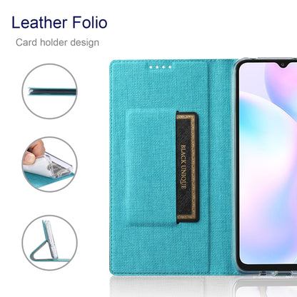 Turquoise folio phone case with card holder window and camera cutout