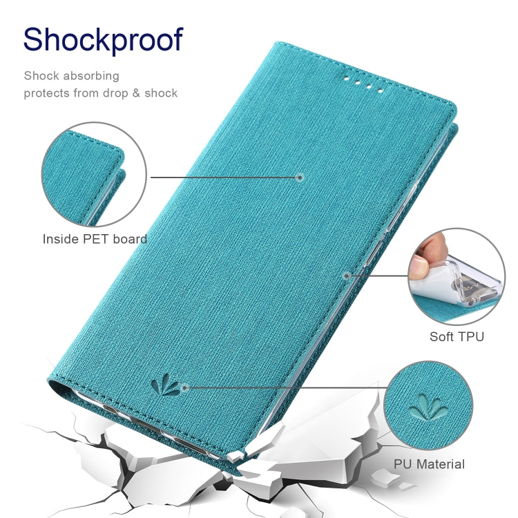 Blue shockproof folio phone case with TPU and PU layers