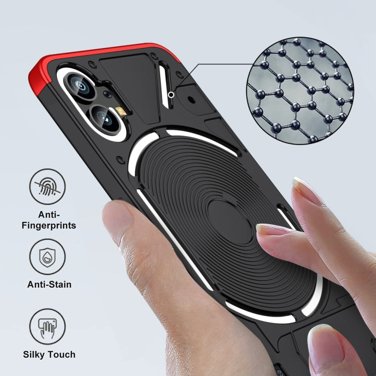 Black phone case with raised edges and built-in wireless charging ring