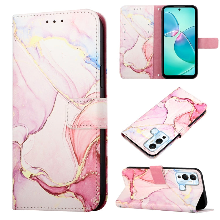 Marble pattern flip leather phone case with pink and purple marble swirls, flip cover