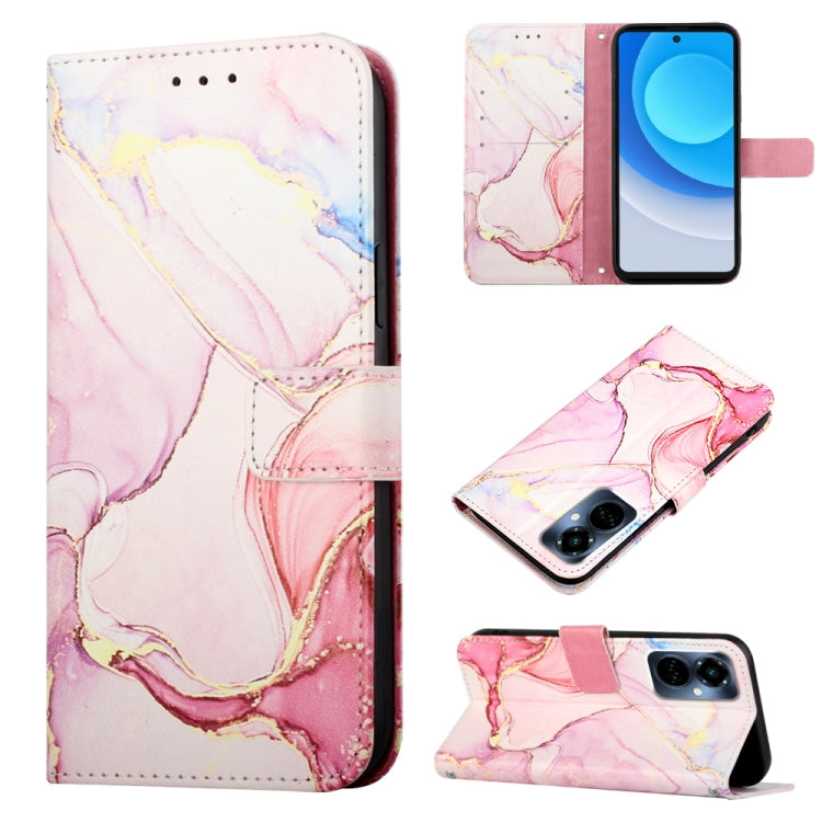 Marble pattern flip leather phone case, pink and rose marble design, wallet-style flap