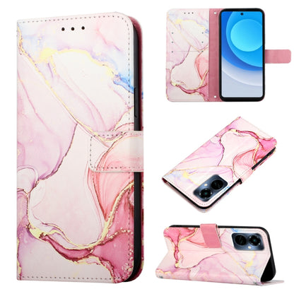 Marble pattern flip leather phone case, pink and rose marble design, wallet-style flap