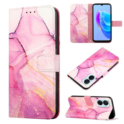 Marble pink flip leather phone case with wallet folio, card slots, and stand