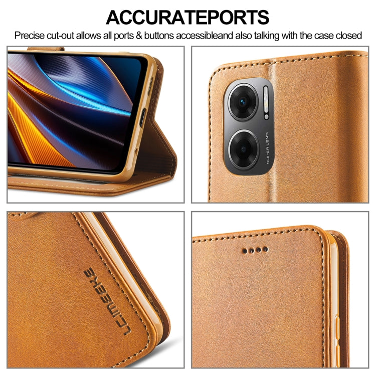 Brown leather-style phone case showing camera cutout and port access