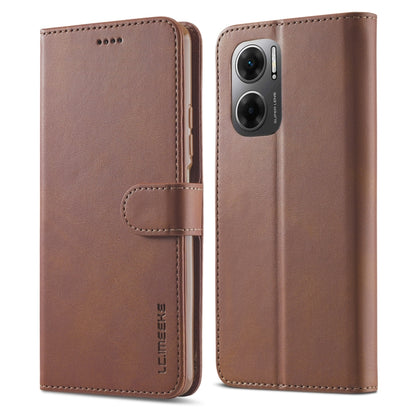 Coffee-brown leather-style flip phone case with card holder and camera cutout