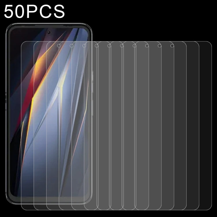 Set of 50 tempered glass screen protectors, 9H hardness, 2.5D curved edges