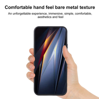 Black TPU phone case on smartphone, showing front screen and camera cutout