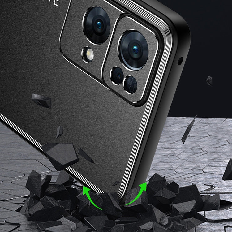 Silver frosted metal phone case corner with impact-resistance bumper and lens cutouts