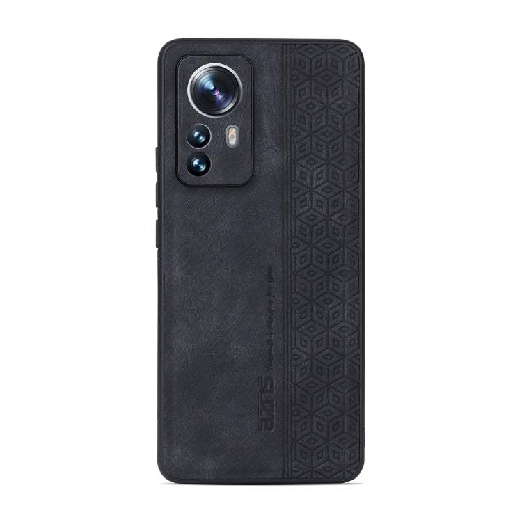 Black textured phone case for Xiaomi 12 Pro/12S Pro, back view with camera cutout