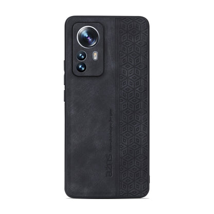 Black textured phone case for Xiaomi 12 Pro/12S Pro, back view with camera cutout