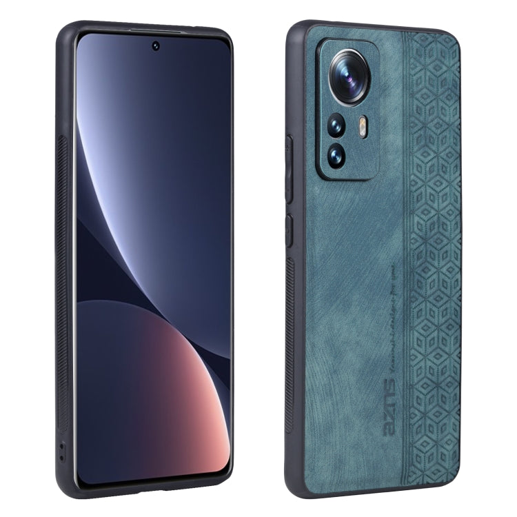 Dark green embossed phone case for Xiaomi 12 Pro/12S Pro, camera cutouts