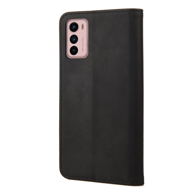 Black leather folio phone case with camera cutout on the back