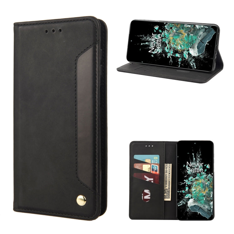 Black folio leather phone case with card slots and magnetic clasp, phone shown