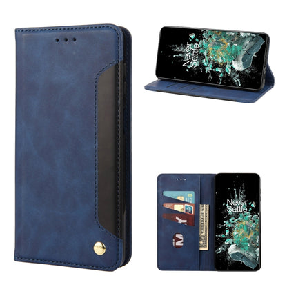 Blue leather-look flip phone case with kickstand and card slots