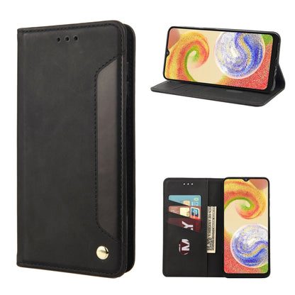 Black leather folio phone case with card slots and stand, phone shown