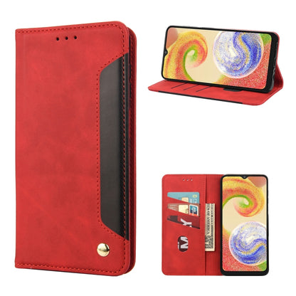Red leather-look flip phone case with kickstand and card slots