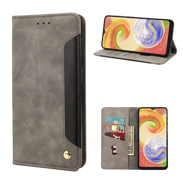 Grey leather-style folio phone case with card slot and front cover for phone