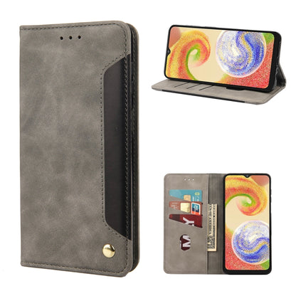 Grey leather-style folio phone case with card slot and front cover for phone